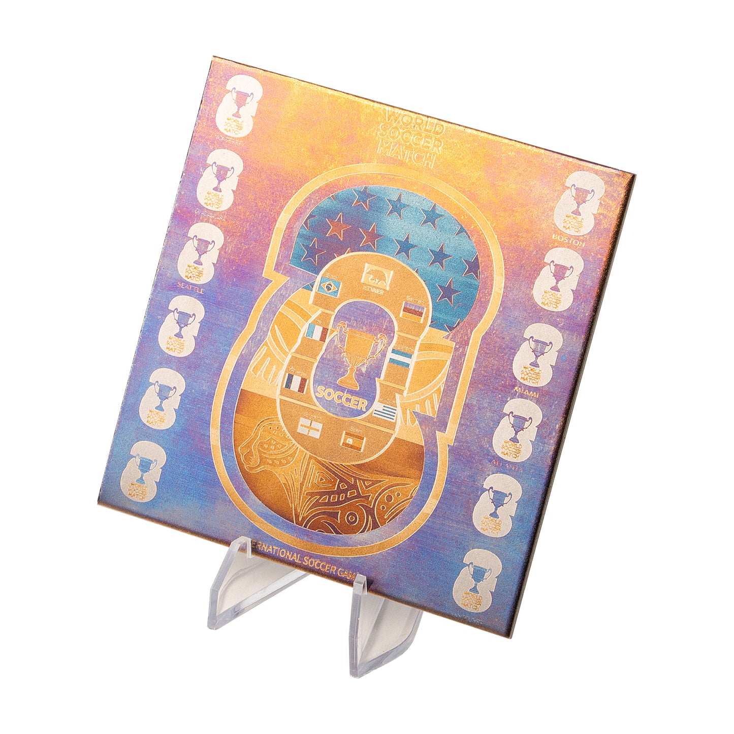 Soccer Match Titanium Color Engraving
