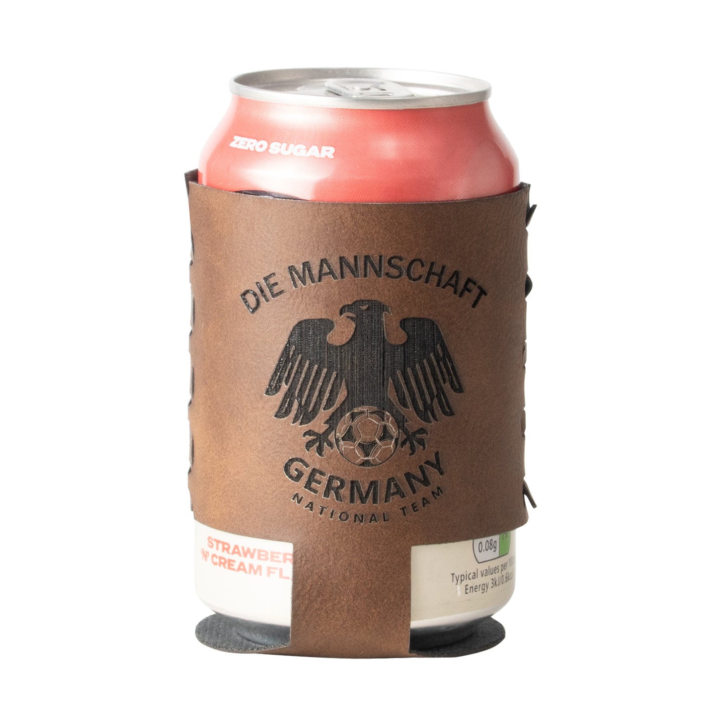 Soccer Team Emblem Leather Cup Sleeve Engraving