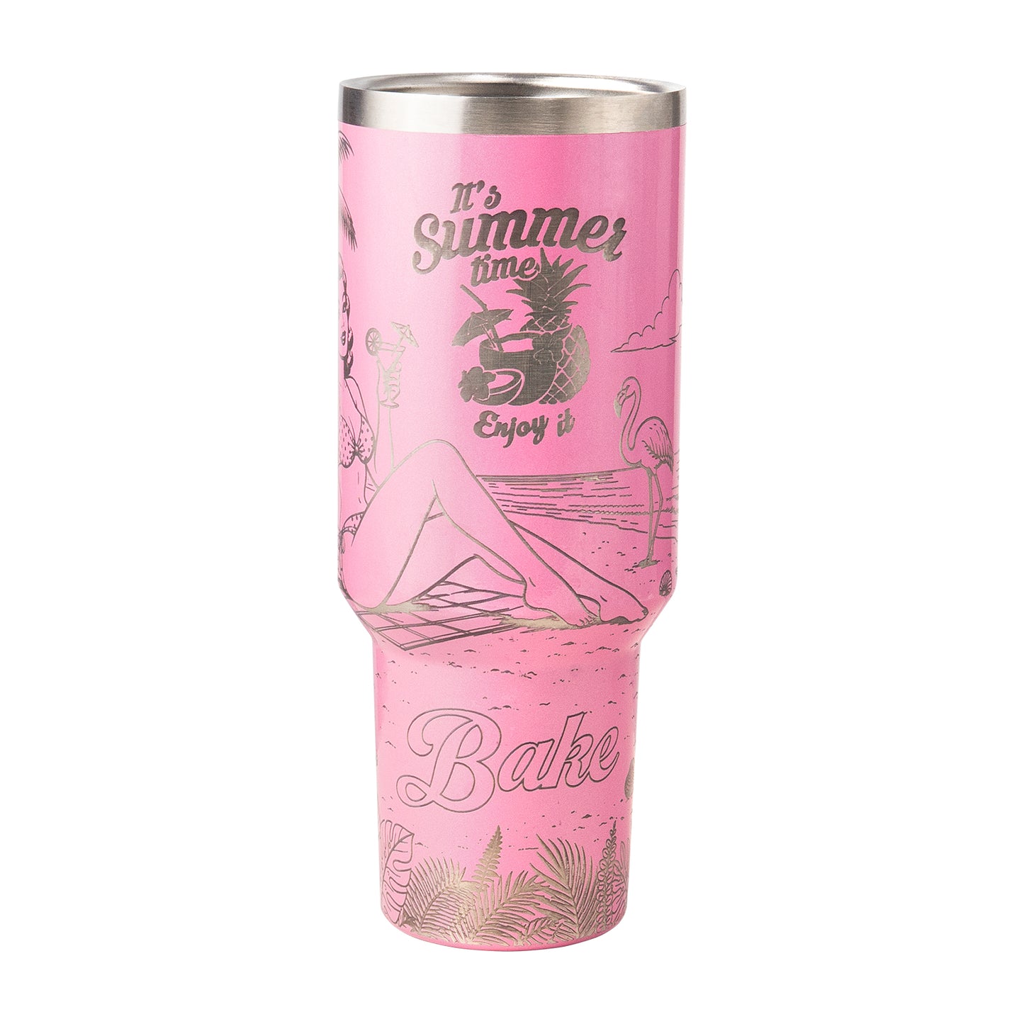 Summer beach beauty steel tumbler engraving