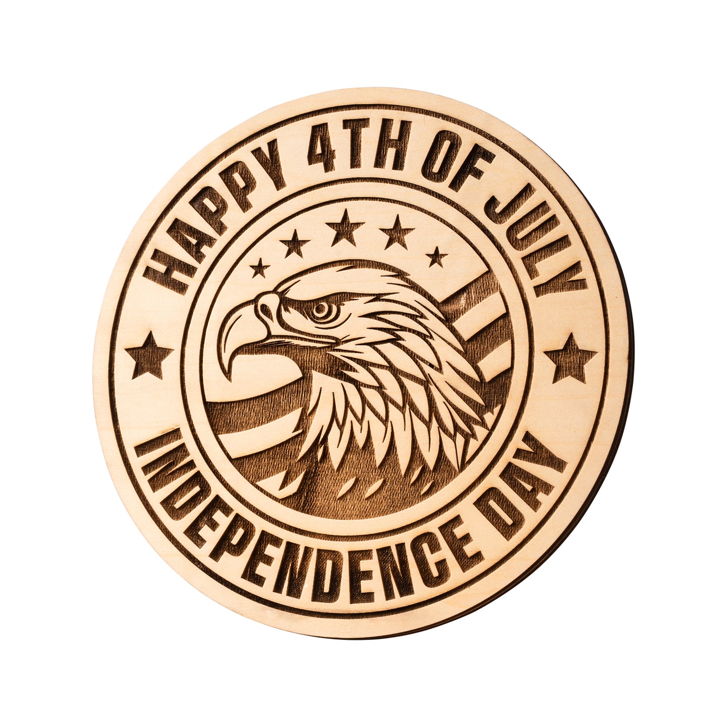 Independence Day bald eagle wooden engraving decoration