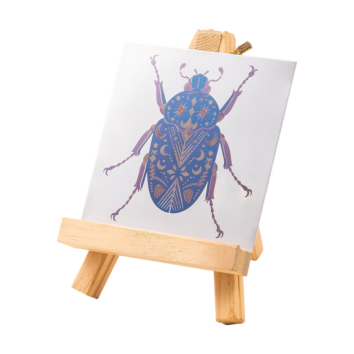 Iridescent Beetle Stainless Steel Color Engraving