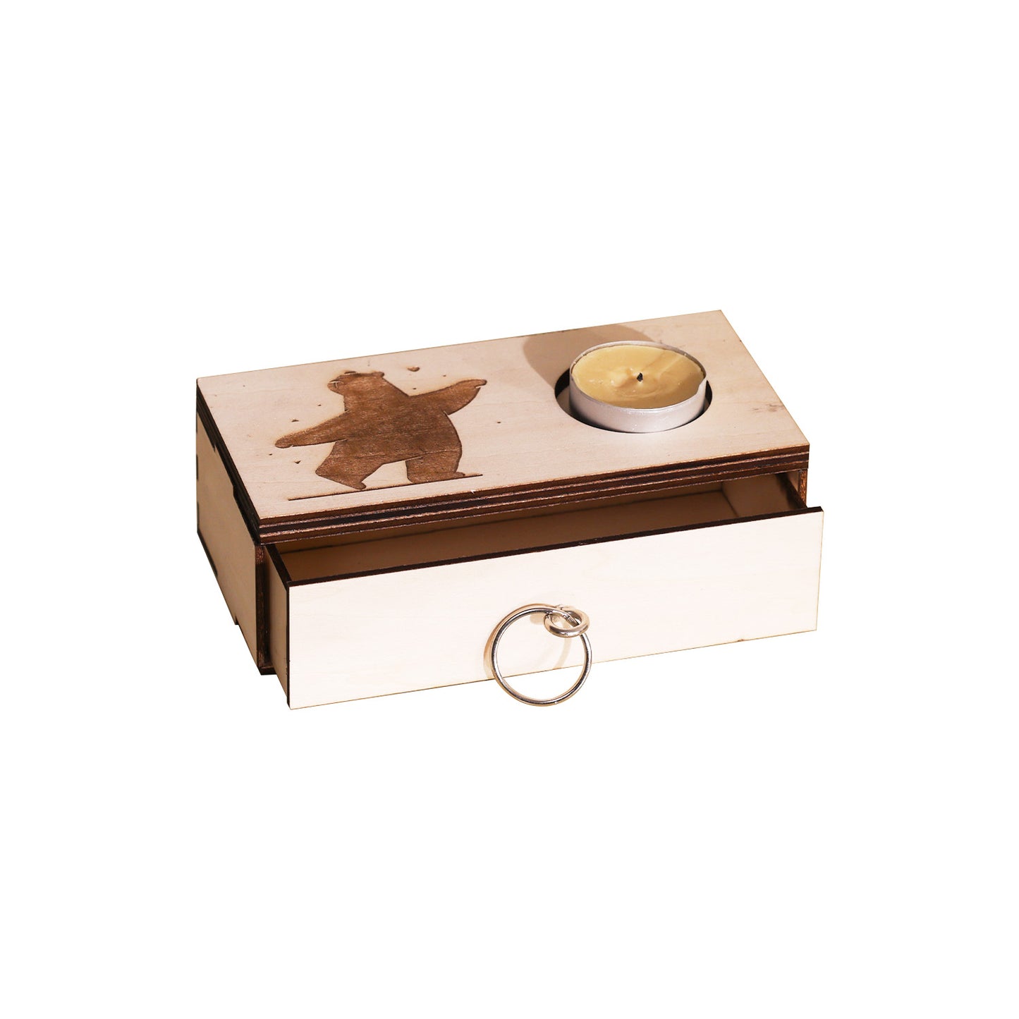 Wooden Bear Candle Holder