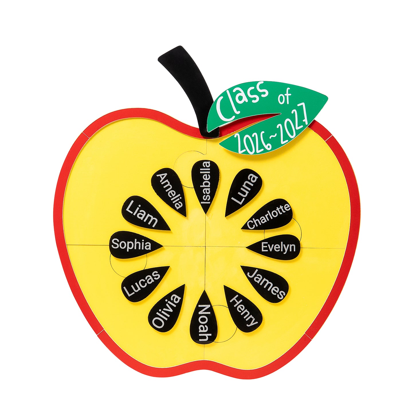 Back-to-School Apple nameplate ornament