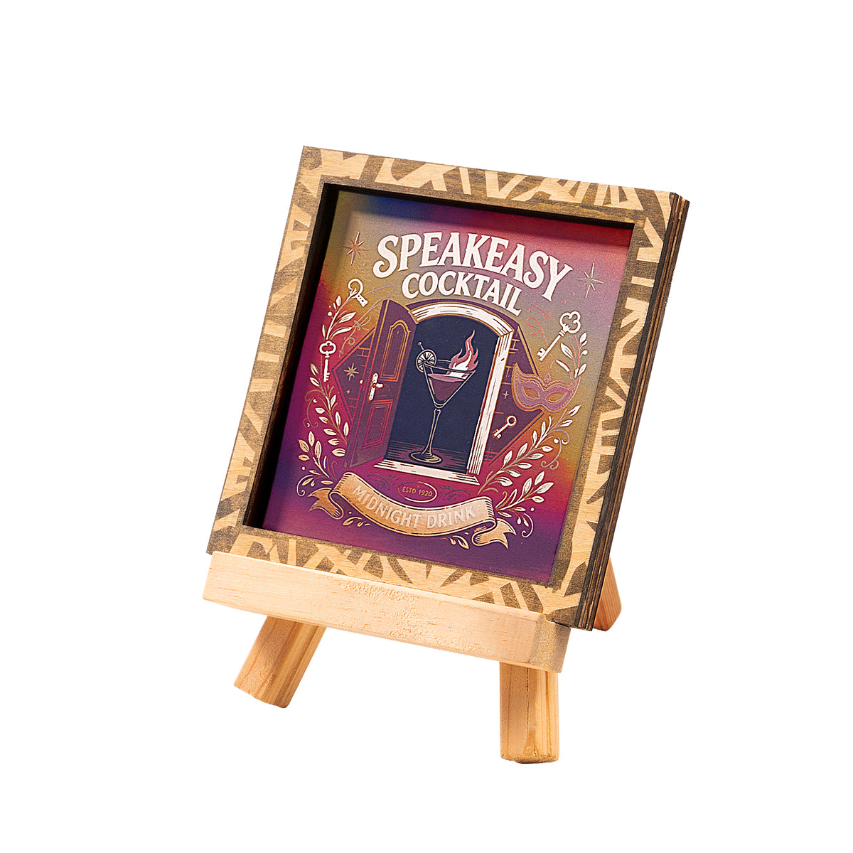 Cocktail-themed Coaster Color Engraving