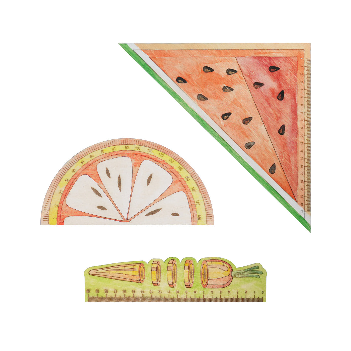 Fruits & veggies measuring ruler set