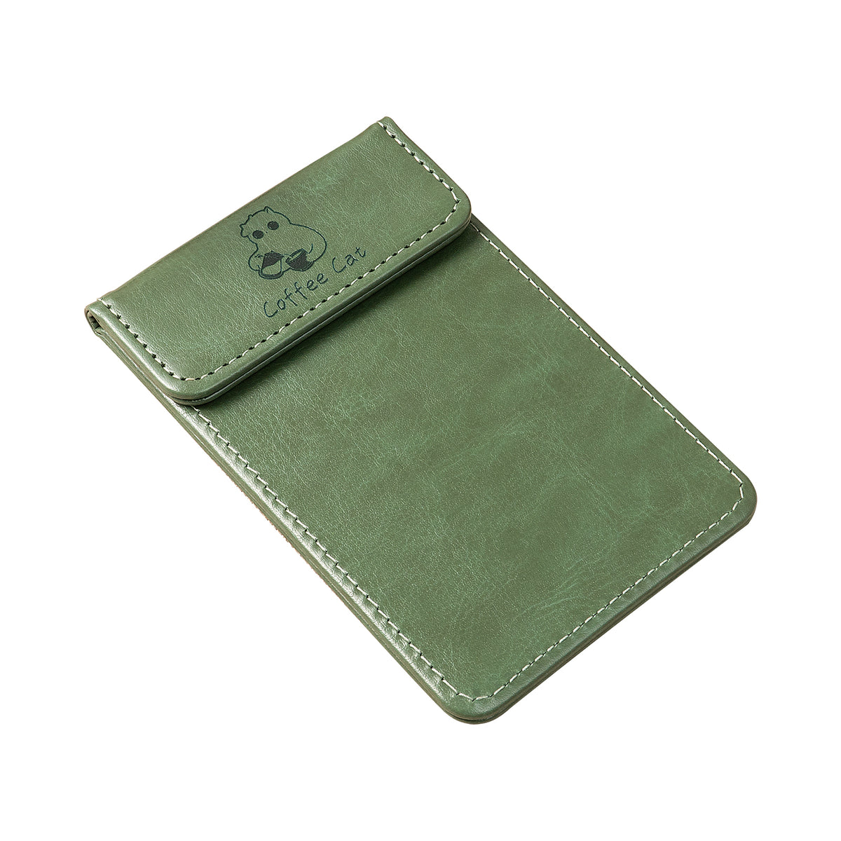 Cat Themed Faux Leather Check Bill Holder Engraving