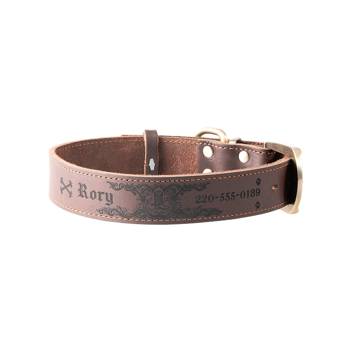 American Vintage Pattern pet collar engraving