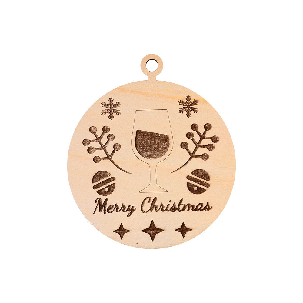 Merry Christmas Wine Glass Ornament