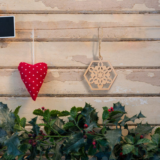 Hexagon Snowflake Christmas Ornament